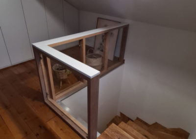 Rambarde escalier bois et verre